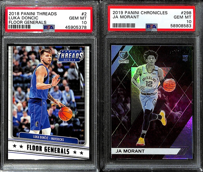 Lot of (5) Graded Basketball All-Stars w. Michael Jordan, Luka Doncic, and (2) Ja Morant Rookies