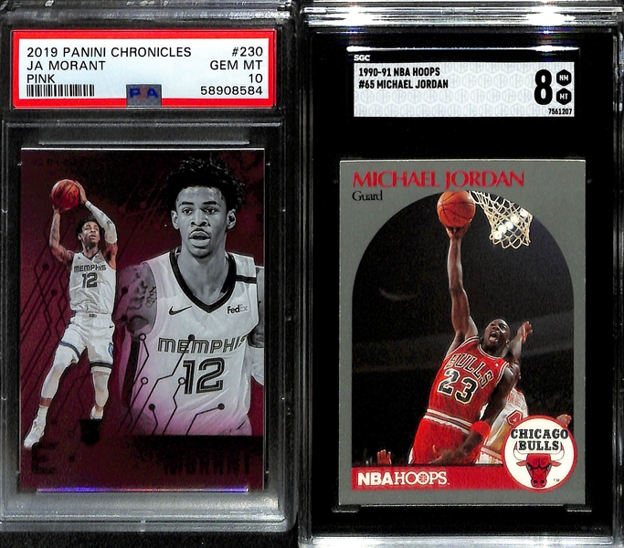 Lot of (5) Graded Basketball All-Stars w. Michael Jordan, Luka Doncic, and (2) Ja Morant Rookies