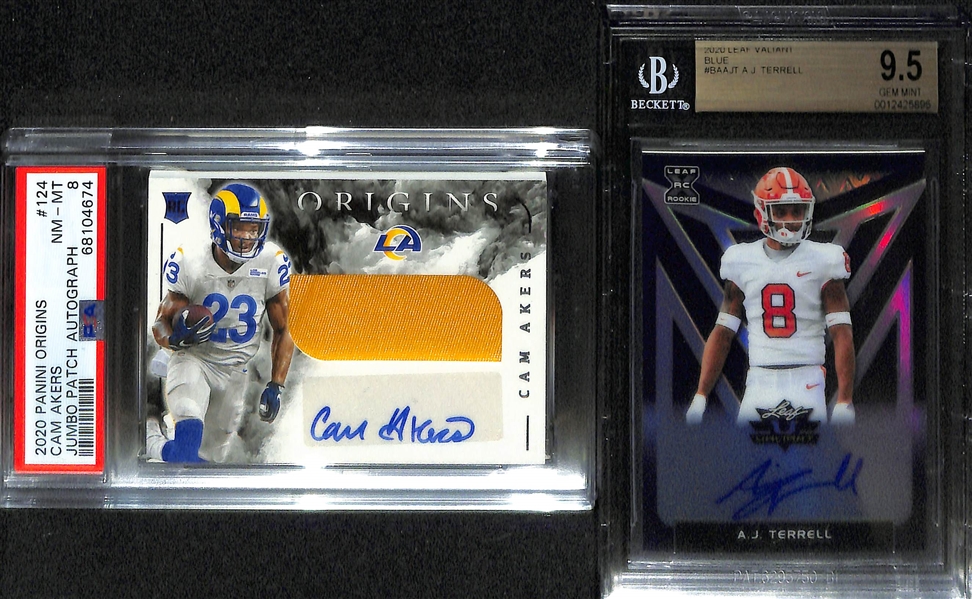 Lot of (4) Graded NFL Rookie lot w. 2020 Contenders Draft Picks Ceedee Lamb Cracked Ice Auto #d /23 PSA 9