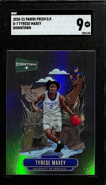 2020-21 Panini Prizm Draft Picks Tyrese Maxey Downtown SGC 9