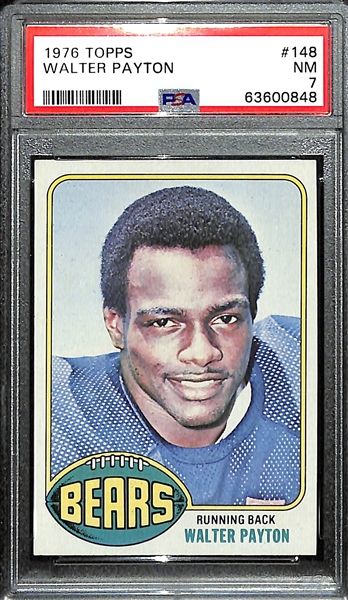 1976 Topps Walter Payton Rookie Card Graded PSA 7 NM