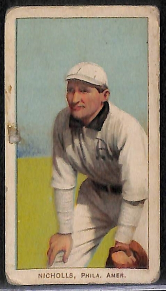 Lot of (4) 1909-11 T206 Cards w. Fielder Jones (Chicago WS), Fred Parent (Chicago WS), Simon Nicholls (A's), Jimmy Dygert (A's)