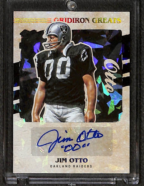 2018 Flawless Marshawn Lynch Patch Autograph #d /10 and 2021 Gridiron Greats Jim Otto Autograph.