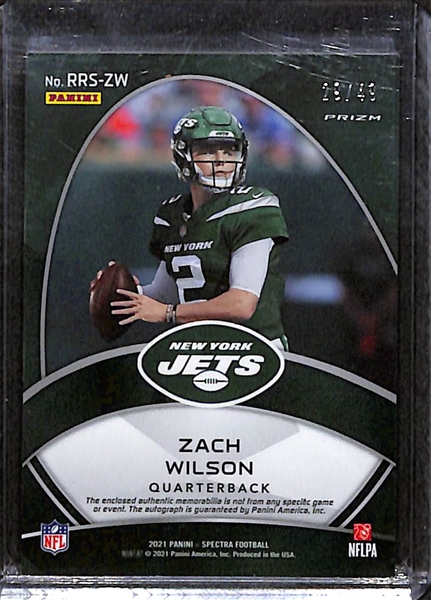 2021 Spectra Zach Wilson Radiant Rookie Patch Autograph #d 29/49