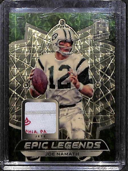 2021 Spectra Joe Namath Epic Legends Gold Vinyl Patch 1/1