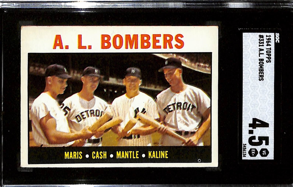 1964 Topps # 331 A.L. Bombers Maris/Cash/Mantle/Kaline Graded SGC 4.5 and 1968 Topps # 490 Super Stars Killebrew/Mays/Mantle SGC 3.5