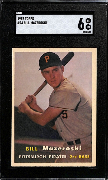 1957 Topps Bill Mazeroski Rookie Card #24 Graded SGC 6