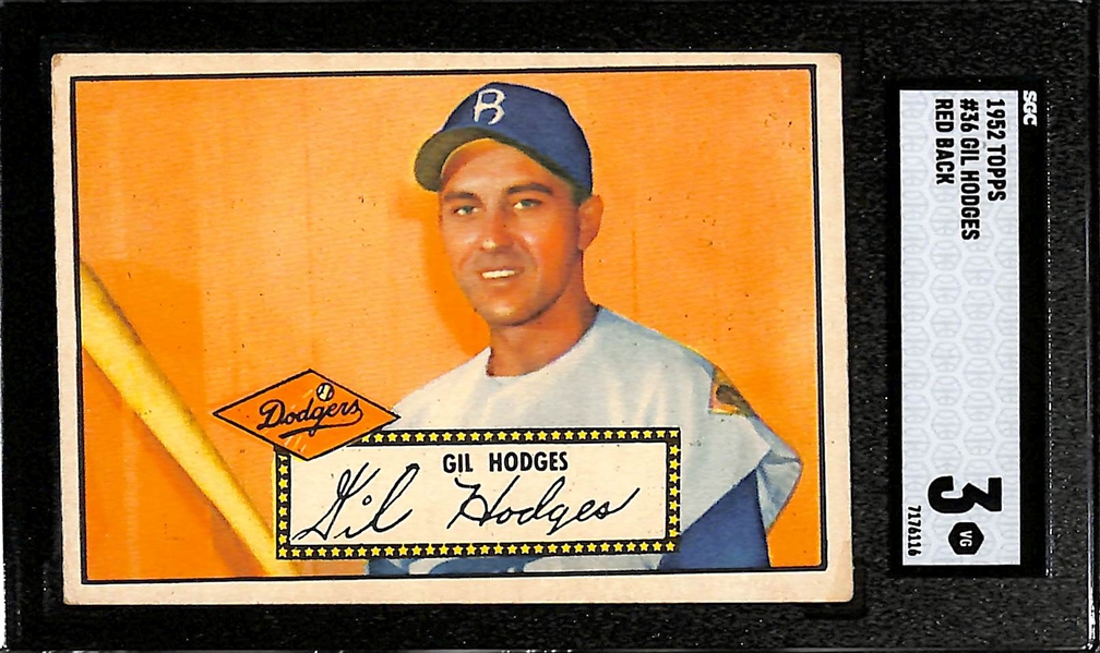 1952 Topps Gil Hodges #36 Graded SGC 3