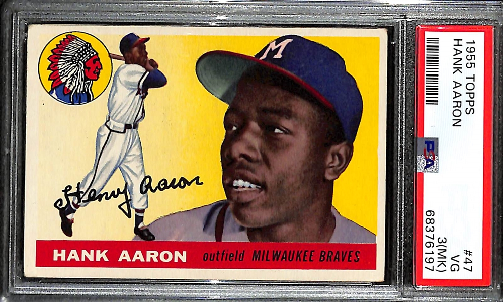 1955 Topps Hank Aaron #47 Graded PSA 3(MK)