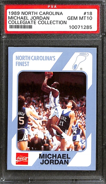 2021 Leaf Superlative Signatures 3 w. Dornhoefer/Kelly/Clement and (2) 1989 North Carolina Michael Jordan Collegiate Collection PSA 10s