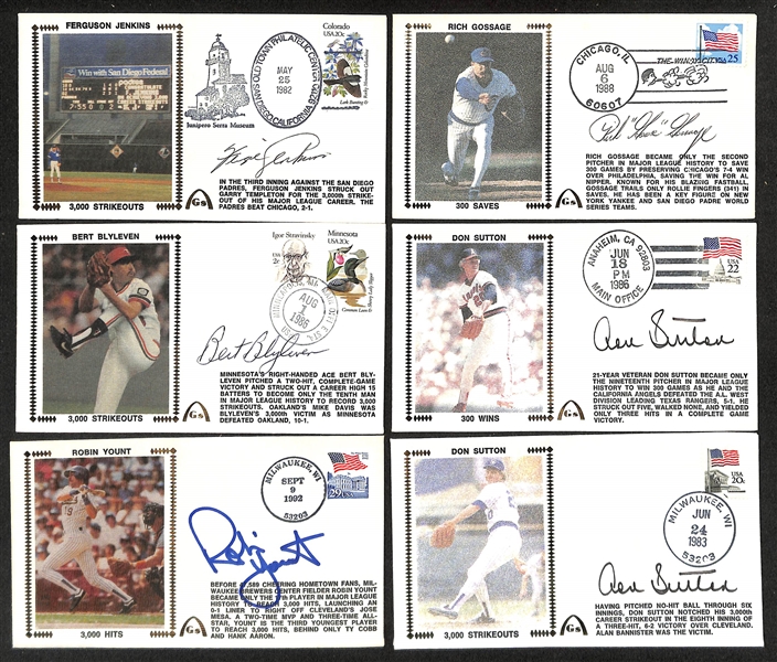 Lot of 14 Autographed Envelope First Day Cover Cachets w. Willie Mays & Lou Brock (JSA Auction Letter)