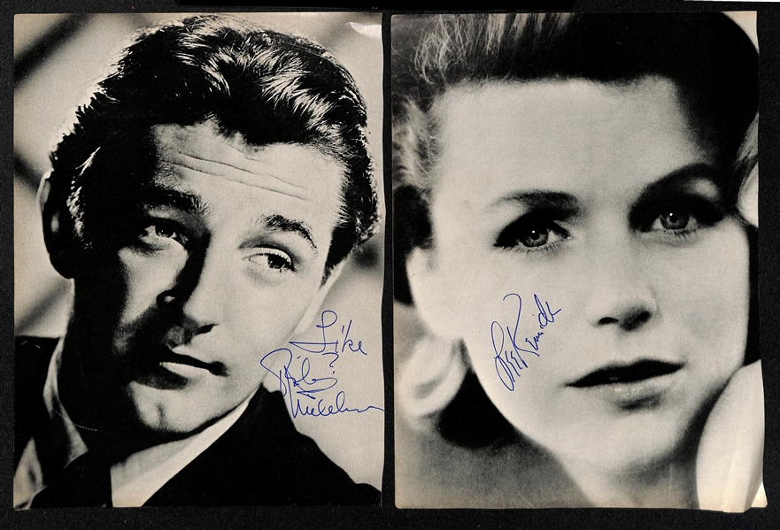 Lot of (10) Entertainment Autographed Photos/Magazine Pages w. Joan Hackett, Walter Brennan, Burt Lancaster, + (JSA Auction Letter)