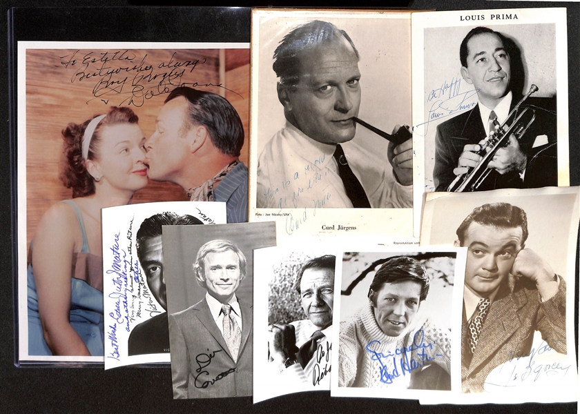 Lot of (8) Entertainment Signed Photos (8x10 & Smaller) w. Roy Rogers & Dale Evans Dual Autograph 8x10 (JSA Auction Letter)