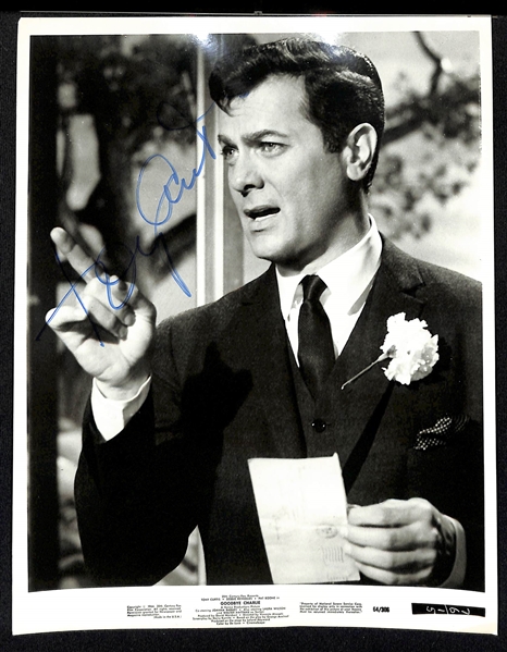 Lot of (6) Actors (8x10 & smaller) w. Jimmy Stewart, Tony Curtis, + (JSA Auction Letter)