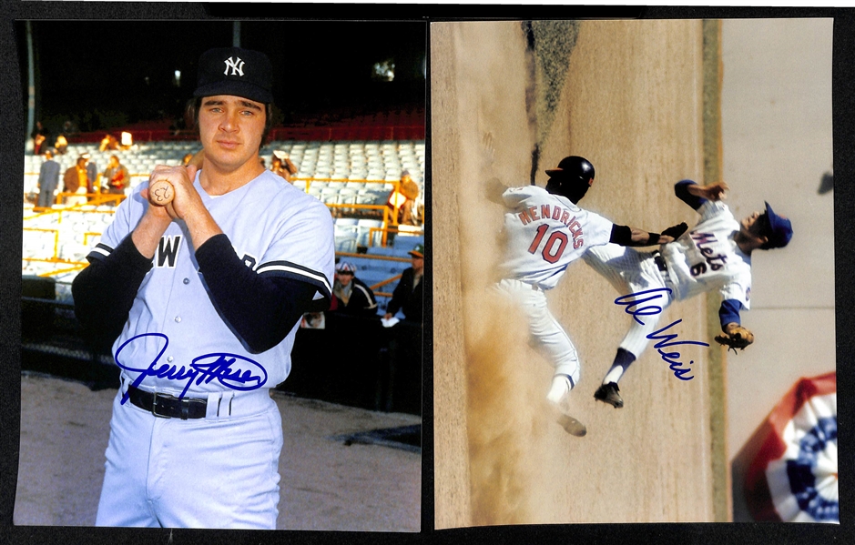 Lot of (20) Autographed Baseball 8x 10 Photos w. Catfish Hunter, Warren Spahn and Others (JSA Auction Letter)