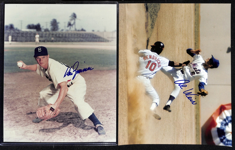 Lot of (20) Autographed Baseball 8x 10 Photos w. Catfish Hunter, Warren Spahn and Others (JSA Auction Letter)