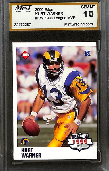 Lot of (6) Kurt Warner Graded Cards w. 1999 Bowmans Best PSA 9