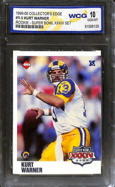 Lot of (6) Kurt Warner Graded Cards w. 1999 Bowmans Best PSA 9