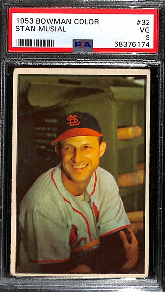 1953 Bowman Color Stan Musial #32 Graded PSA 3