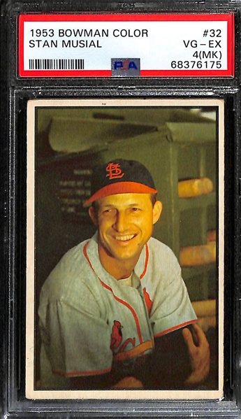 1953 Bowman Color Stan Musial #32 Graded PSA 4(MK)