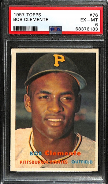 1957 Topps Roberto Clemente #76 Graded PSA 6