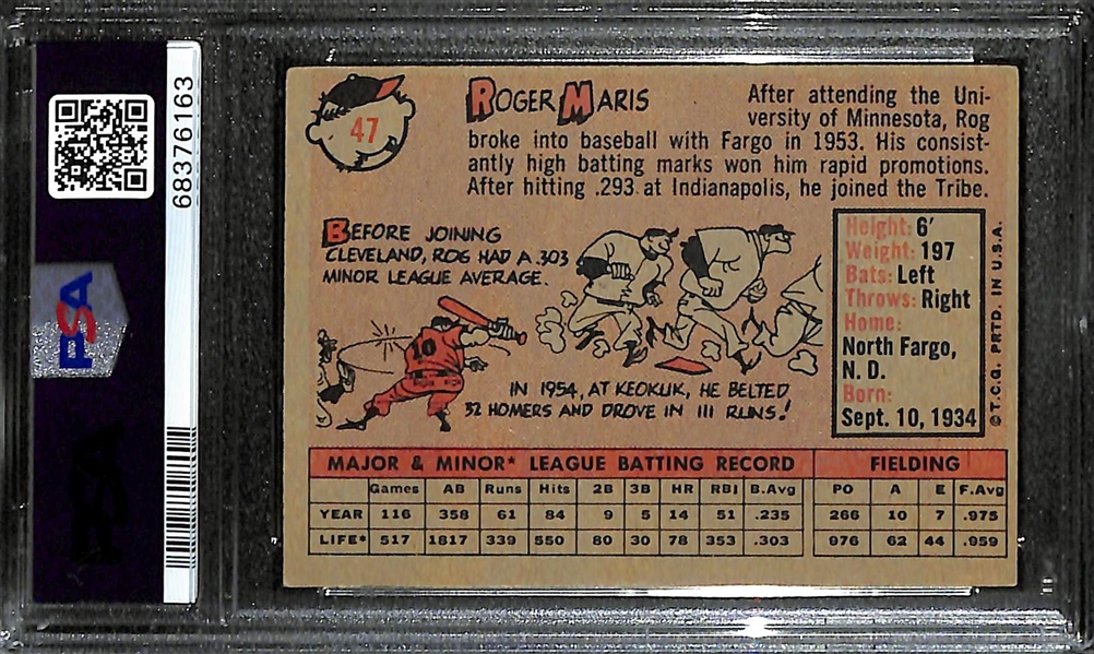 1958 Topps Roger Maris Rookie Card #47 Graded PSA 4