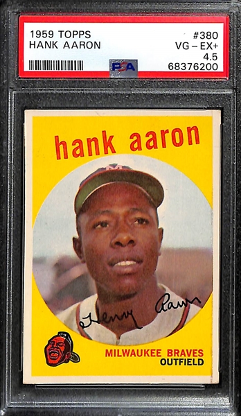 1959 Topps Hank Aaron #380 Lot of (2) - One PSA 4.5 and One Ungraded (GD/Miscut)