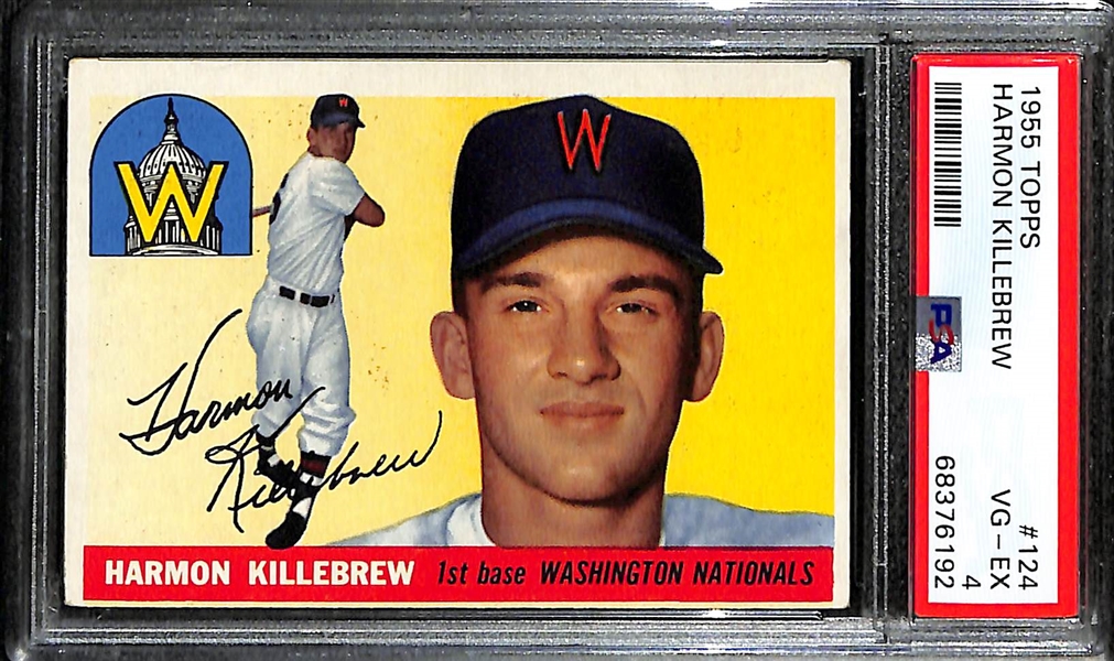 1955 Topps Harmon Killebrew Rookie Card #124 Graded PSA 4