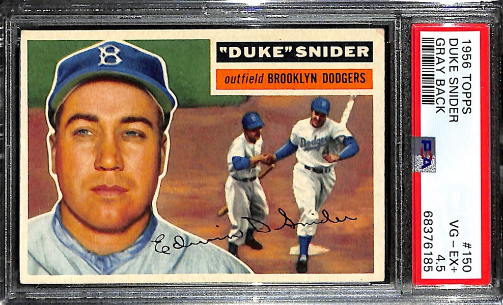 1956 Topps Duke Snider #150 Gray Back Graded PSA 4.5