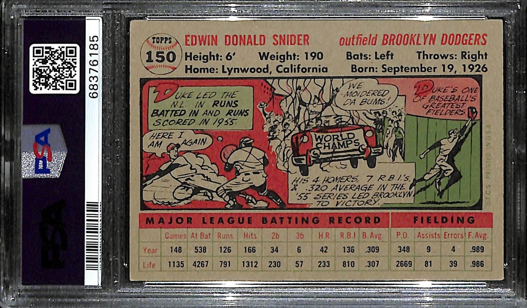1956 Topps Duke Snider #150 Gray Back Graded PSA 4.5