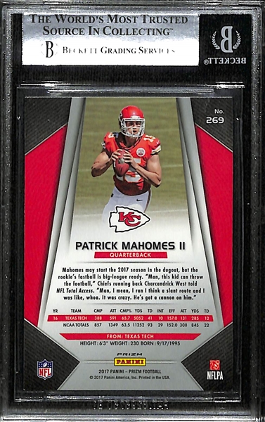 2017 Panini Prizm Patrick Mahomes Silver Rookie Card #269 Graded BGS 8.5 NM-MT+