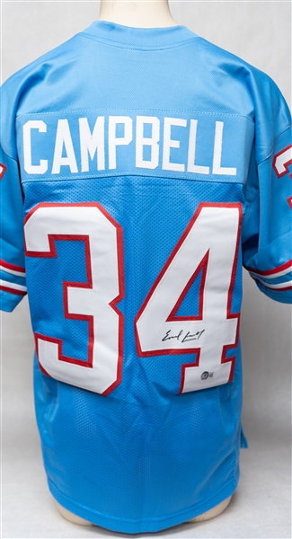 Warren Moon and Earl Campbell Autographed Houston Oilers Jerseys (Beckett Certs)