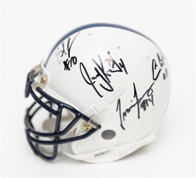 Mini Penn State Helmet w. 9 Autographs including LaVar Arrington and Courtney Brown (JSA Auction Letter)