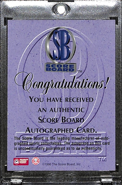 1996-97 Score Board Kobe Bryant Autographed Rookie Card (JSA Letter of Authenticity)