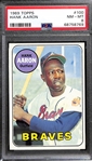 1969 Topps Hank Aaron #100 Graded PSA 8