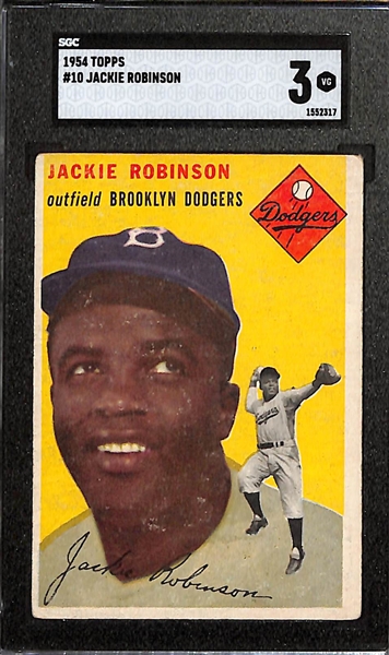 1954 Topps Jackie Robinson #10 Graded SGC 3