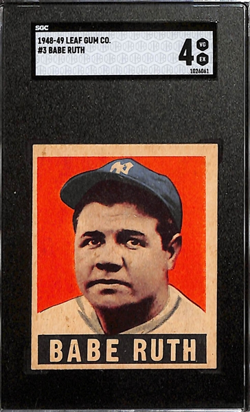 1948 Leaf Babe Ruth #3 Graded SGC 4 