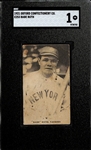 Rarely Seen 1921 Oxford Confectionery Co. E253 Babe Ruth Graded SGC 1