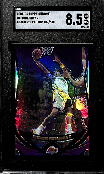 2004-05 Topps Chrome Kobe Bryant #9 Black  Refractor #ed 407/500 Graded SGC 8.5