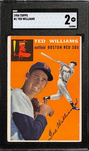 1954 Topps Ted Williams #1 Graded SGC 2