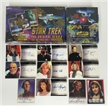 Star Trek Lot w. (2) Sealed Hobby Boxes and (10) Autographs Inc. Data, Geordi La Forge, Deanna Troi, Dr. Beverly Crusher and Others