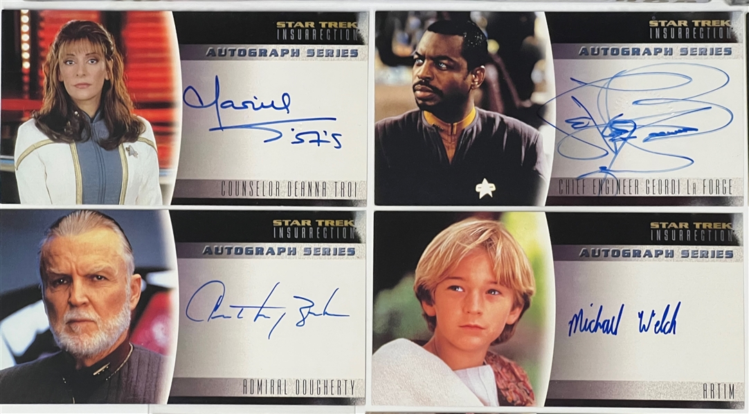 Star Trek Lot w. (2) Sealed Hobby Boxes and (10) Autographs Inc. Data, Geordi La Forge, Deanna Troi, Dr. Beverly Crusher and Others