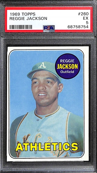 1969 Topps Reggie Jackson #260 Rookie Card Graded PSA 5