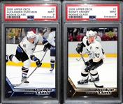 2005-06 Alex Ovechkin (#2) & Sidney Crosby (#1) Rookie Cards - Both Graded PSA 9 Mint