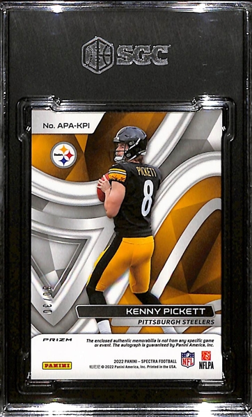 2022 Kenny Pickett Spectra Aspiring Patch Autograph #d 30/30 Graded SGC 9.5