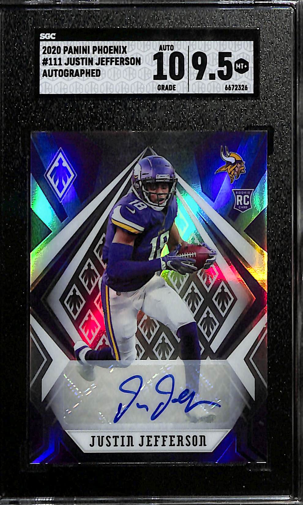 Lot Detail 2020 Panini Phoenix Justin Jefferson Autograph Rookie Card Graded SGC 9.5 (10 Auto)