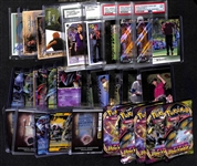 Lot of (25+) Mixed Lot w. Tiger Woods RC, Pokemon Cards Inc. (2) 2020 Pokemon Charizard V PSA 9, Walking Dead Relic Cards, and More