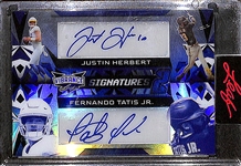 2023 Leaf Vibrance Signatures 2 Justin Herbert and Franando Tatis Jr. Dual Autograph #d /10