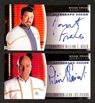 Lot of (2) Skybox Star Trek Insurrections Autograph Series Cards w. Captain Jean-Luc Picard (Patrick Stewart) and William T. Riker (Jonathan Frakes)