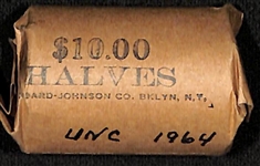 (20) Uncirculated 1964 Kennedy Half Dollars (Half Roll)